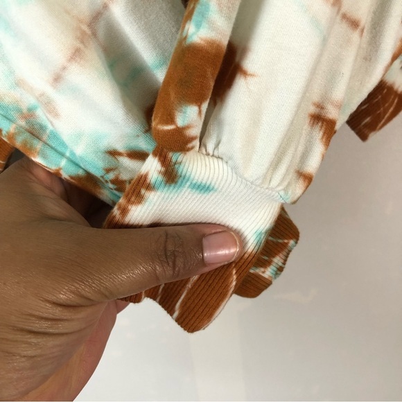 YOUNG FABULOUS & BROKE Aqua/Rust TIE DYE 2PC JOGGER LOUNGE SET | Size M - Picture 8 of 16